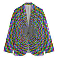 Psychedelic Web Optical Illusion Men's Cotton Blazer
