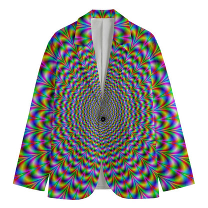 Psychedelic Web Optical Illusion Men's Cotton Blazer