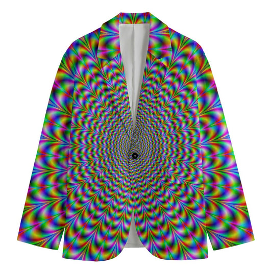 Psychedelic Web Optical Illusion Men's Cotton Blazer