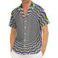 Psychedelic Web Optical Illusion Men's Deep V-Neck Shirt
