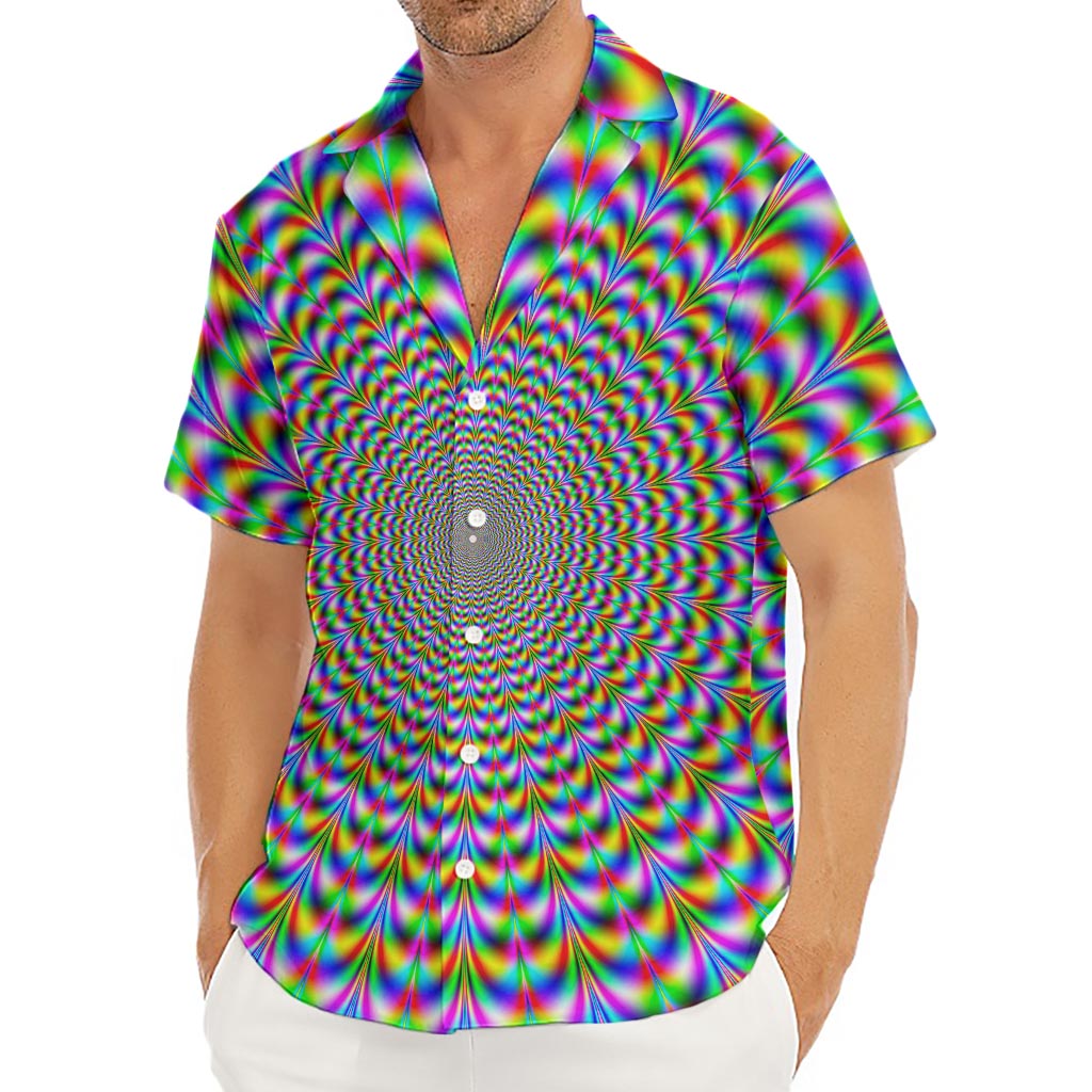 Psychedelic Web Optical Illusion Men's Deep V-Neck Shirt