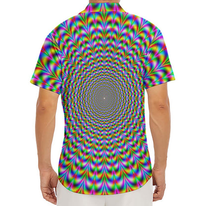 Psychedelic Web Optical Illusion Men's Deep V-Neck Shirt