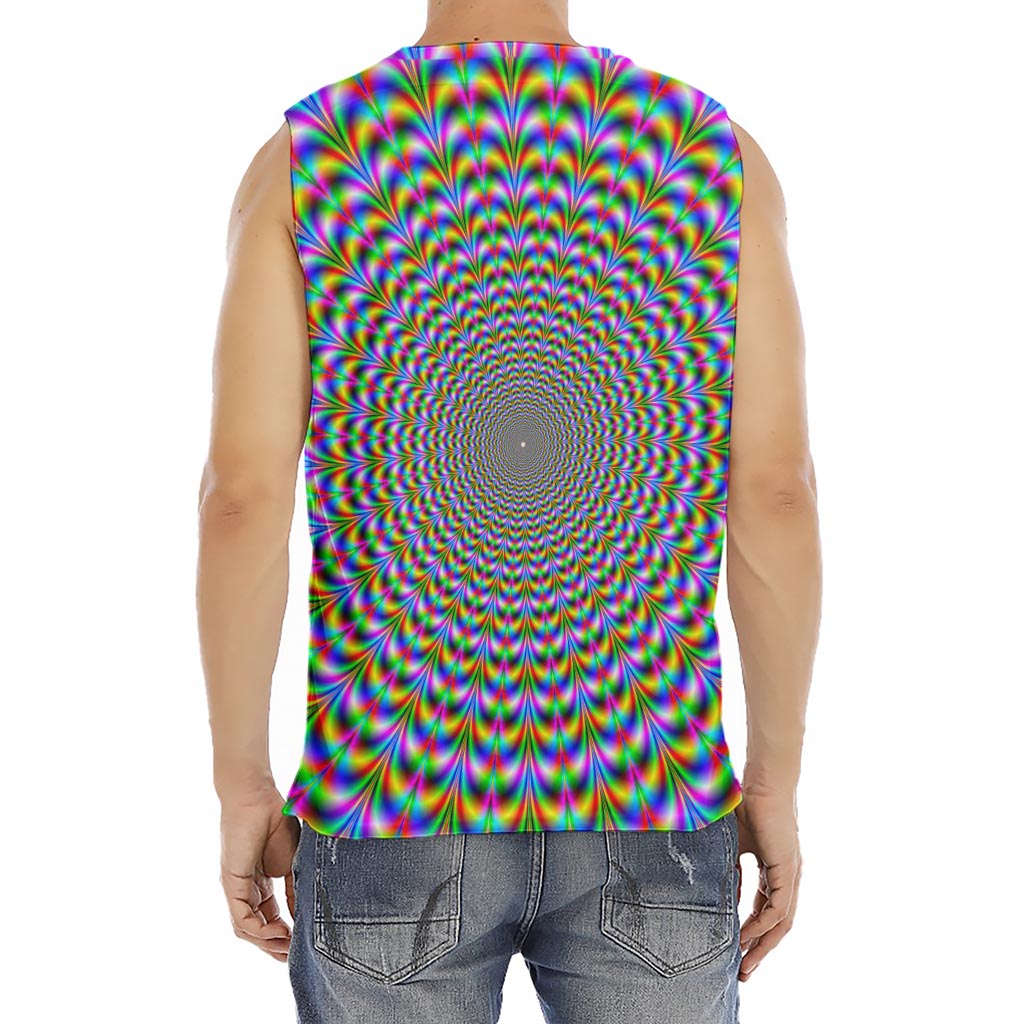Psychedelic Web Optical Illusion Men's Fitness Tank Top