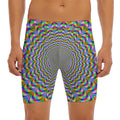 Psychedelic Web Optical Illusion Men's Long Boxer Briefs