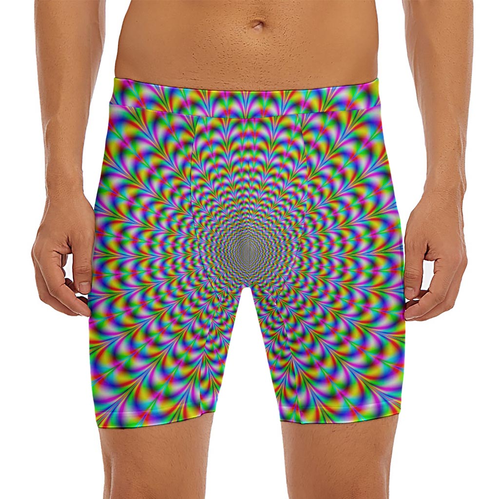 Psychedelic Web Optical Illusion Men's Long Boxer Briefs
