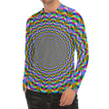 Psychedelic Web Optical Illusion Men's Long Sleeve Rash Guard