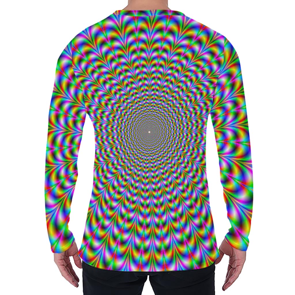 Psychedelic Web Optical Illusion Men's Long Sleeve T-Shirt