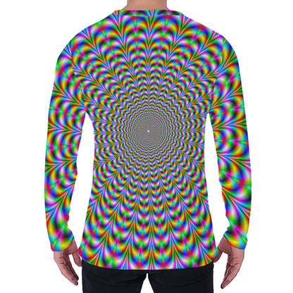 Psychedelic Web Optical Illusion Men's Long Sleeve T-Shirt