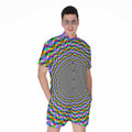 Psychedelic Web Optical Illusion Men's Romper