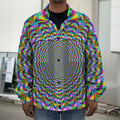 Psychedelic Web Optical Illusion Men's Shirt Jacket