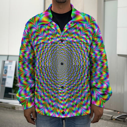 Psychedelic Web Optical Illusion Men's Shirt Jacket