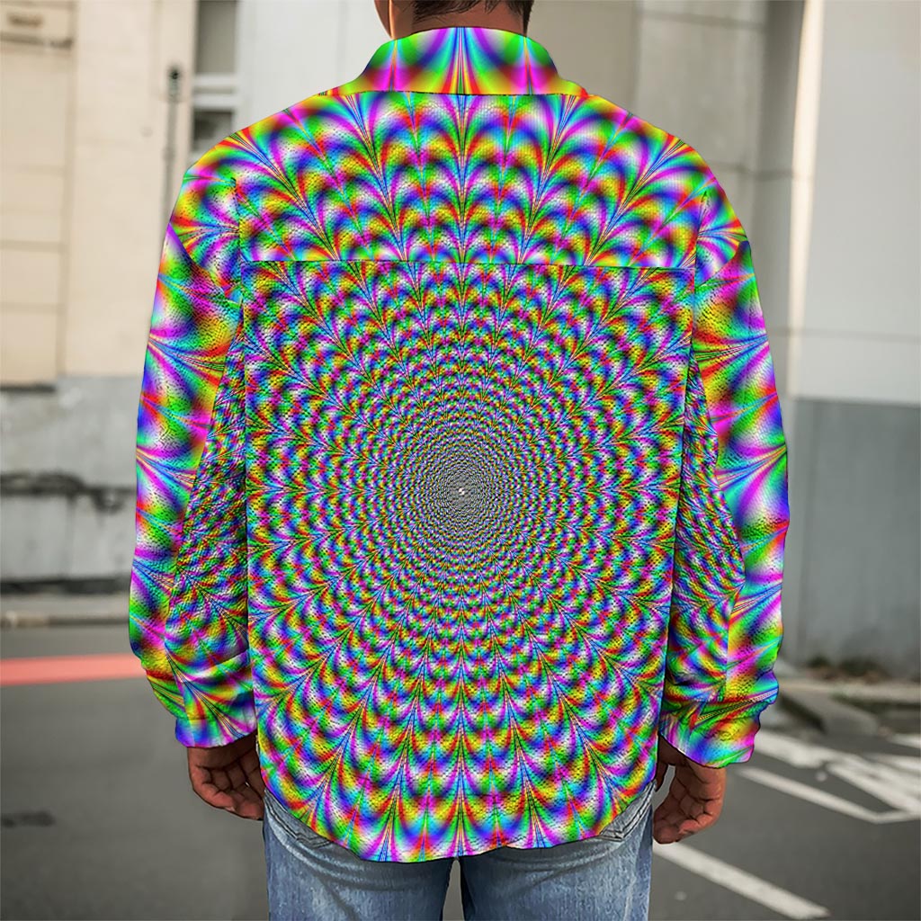 Psychedelic Web Optical Illusion Men's Shirt Jacket