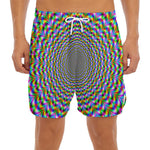Psychedelic Web Optical Illusion Men's Split Running Shorts