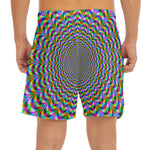 Psychedelic Web Optical Illusion Men's Split Running Shorts