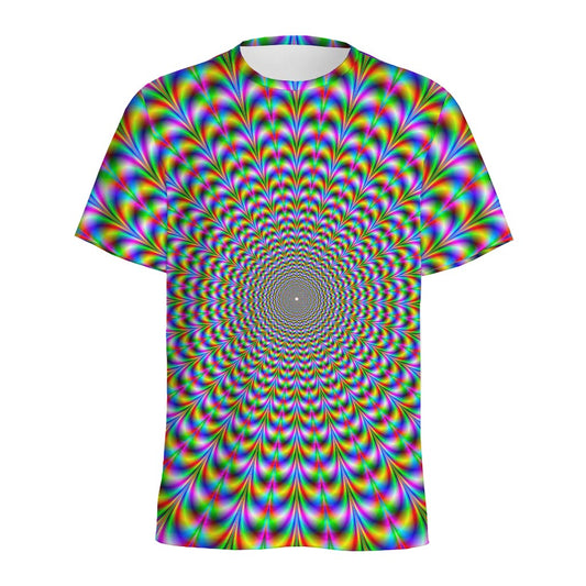 Psychedelic Web Optical Illusion Men's Sports T-Shirt