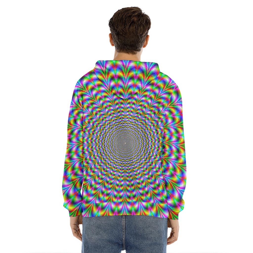 Psychedelic Web Optical Illusion Men's Velvet Pullover Hoodie