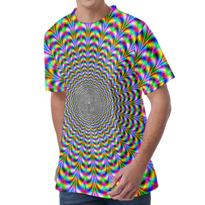 Psychedelic Web Optical Illusion Men's Velvet T-Shirt