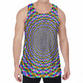 Psychedelic Web Optical Illusion Men's Velvet Tank Top