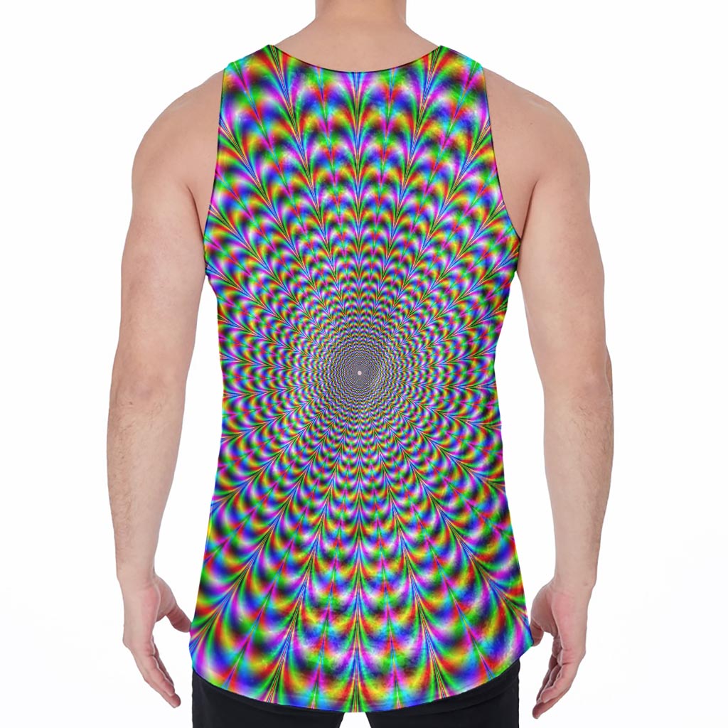 Psychedelic Web Optical Illusion Men's Velvet Tank Top
