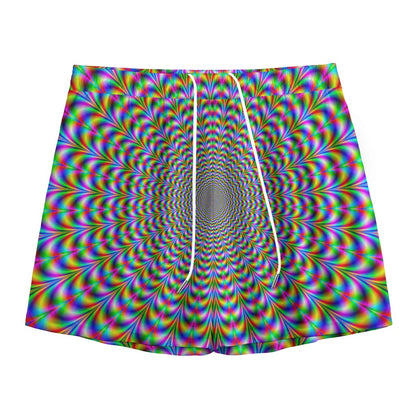 Psychedelic Web Optical Illusion Mesh Shorts