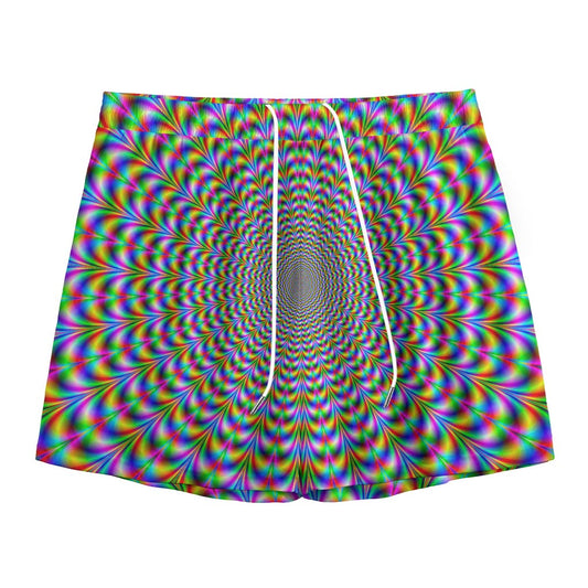 Psychedelic Web Optical Illusion Mesh Shorts