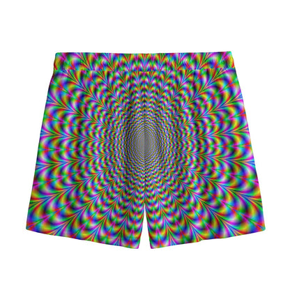 Psychedelic Web Optical Illusion Mesh Shorts