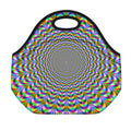 Psychedelic Web Optical Illusion Neoprene Lunch Bag