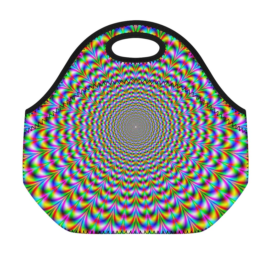 Psychedelic Web Optical Illusion Neoprene Lunch Bag
