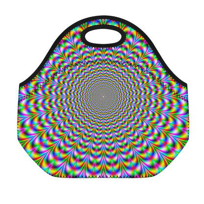 Psychedelic Web Optical Illusion Neoprene Lunch Bag