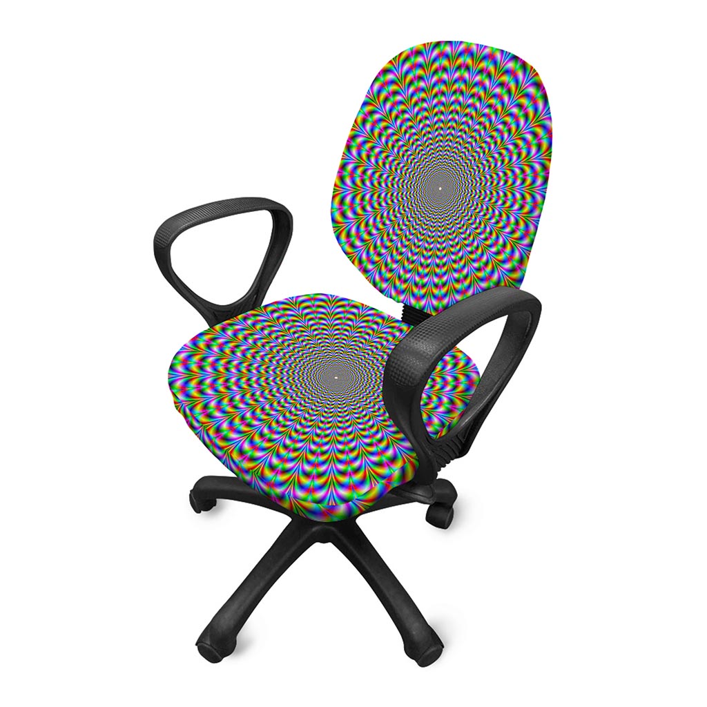 Psychedelic Web Optical Illusion Office Chair Cover