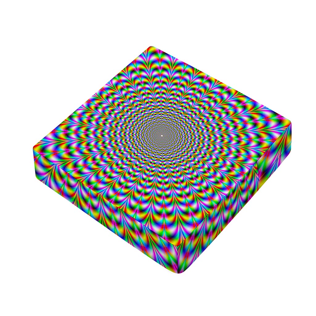Psychedelic Web Optical Illusion Outdoor Seat Cushion Cover