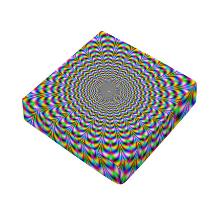Psychedelic Web Optical Illusion Outdoor Seat Cushion Cover