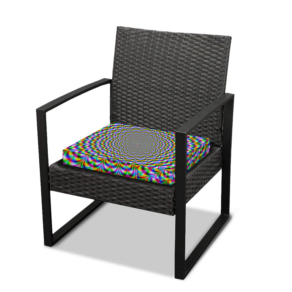 Psychedelic Web Optical Illusion Outdoor Seat Cushion Cover