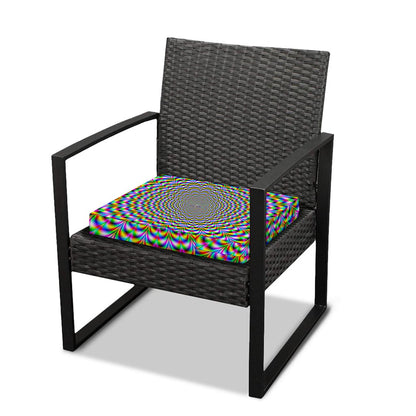 Psychedelic Web Optical Illusion Outdoor Seat Cushion Cover