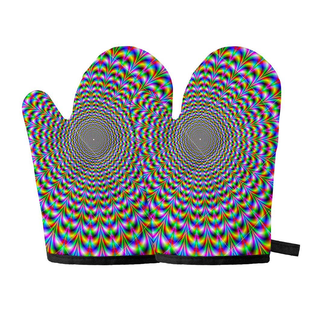 Psychedelic Web Optical Illusion Oven Mitts