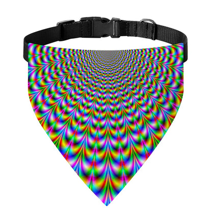 Psychedelic Web Optical Illusion Over The Collar Dog Bandana