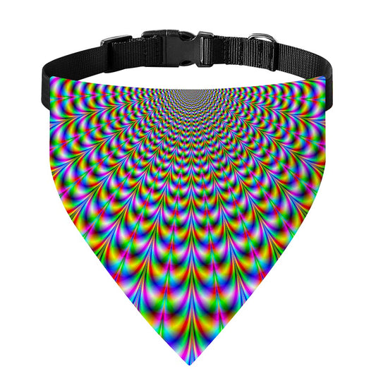 Psychedelic Web Optical Illusion Over The Collar Dog Bandana