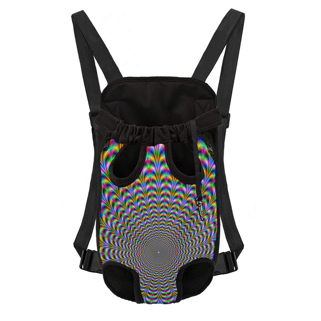 Psychedelic Web Optical Illusion Pet Carrier Backpack