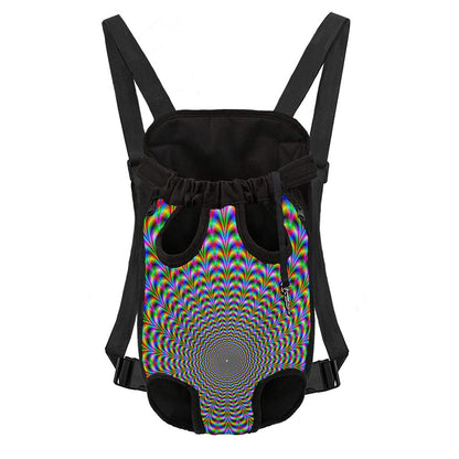 Psychedelic Web Optical Illusion Pet Carrier Backpack