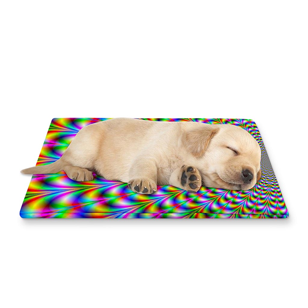 Psychedelic Web Optical Illusion Pet Cooling Mat Cover