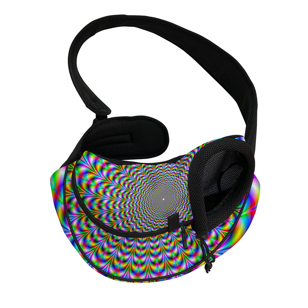 Psychedelic Web Optical Illusion Pet Sling Carrier