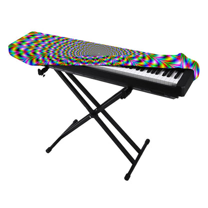 Psychedelic Web Optical Illusion Piano Keyboard Cover