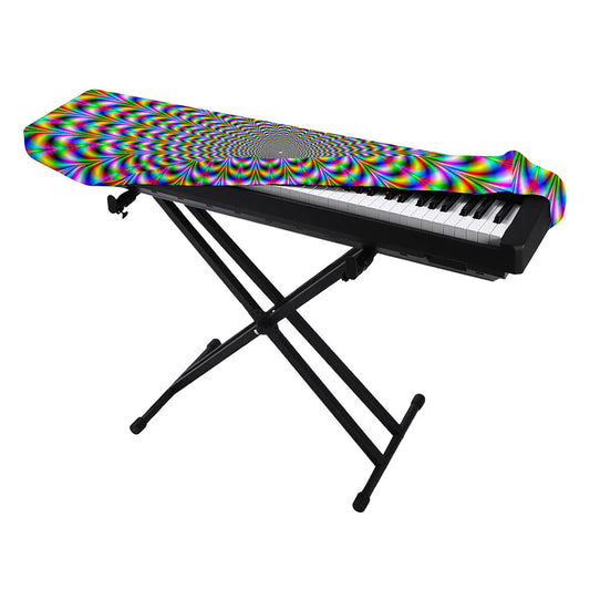 Psychedelic Web Optical Illusion Piano Keyboard Cover