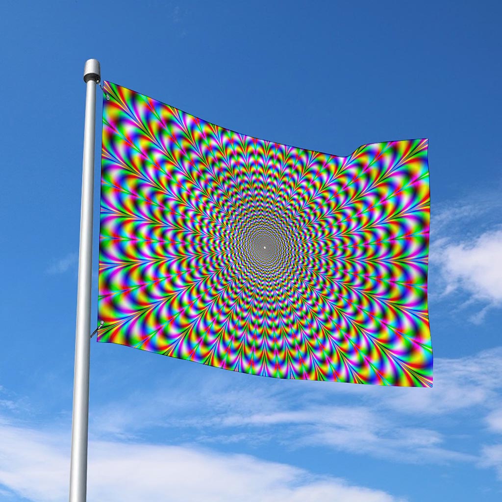 Psychedelic Web Optical Illusion Polyester Flag
