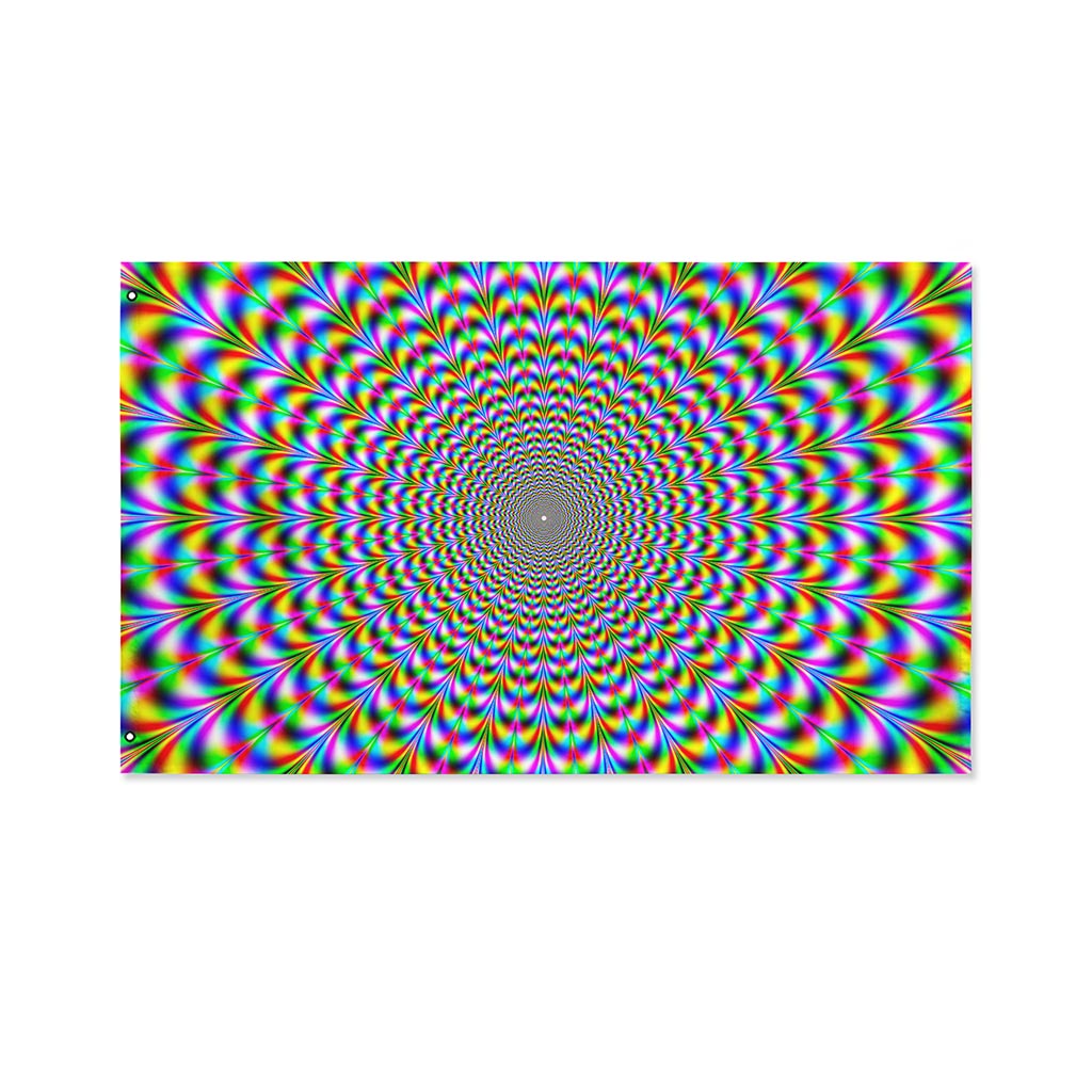 Psychedelic Web Optical Illusion Polyester Flag