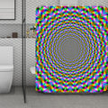Psychedelic Web Optical Illusion Polyester Shower Curtain