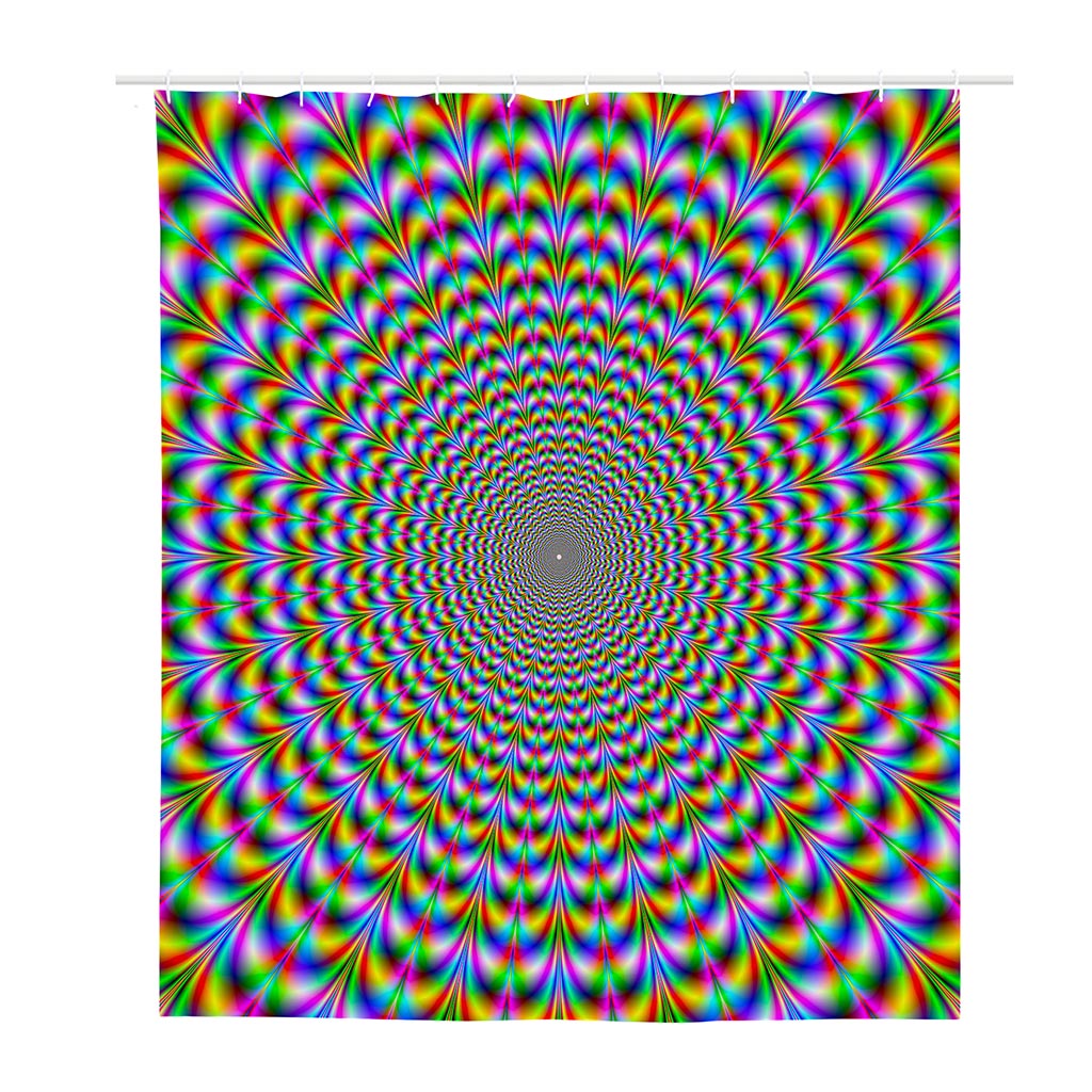 Psychedelic Web Optical Illusion Polyester Shower Curtain