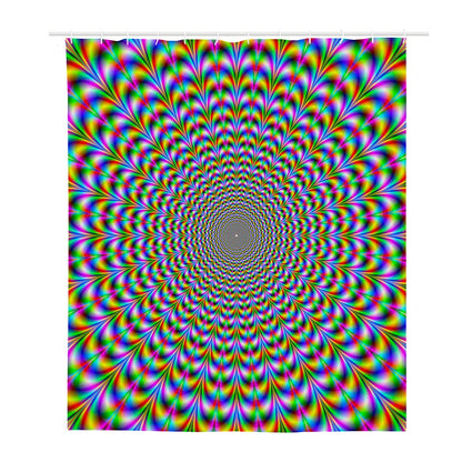 Psychedelic Web Optical Illusion Polyester Shower Curtain
