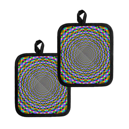 Psychedelic Web Optical Illusion Pot Holders
