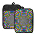 Psychedelic Web Optical Illusion Pot Holders With Pocket